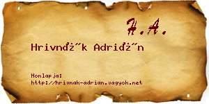 Hrivnák Adrián névjegykártya